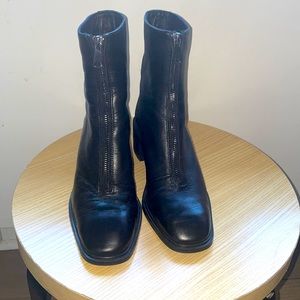 Zara zip front booties. Faux leather. Only worn a handful of times. Size 37/6.5